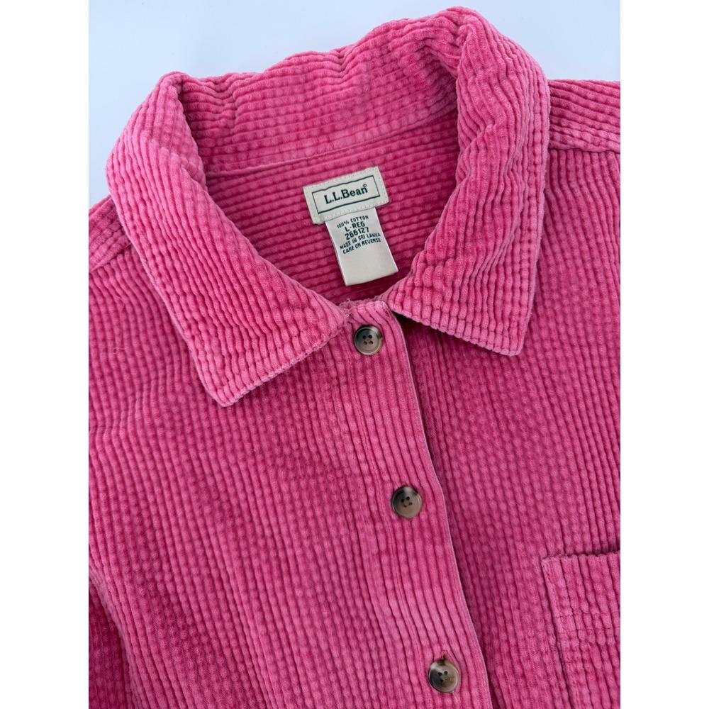 L.L. Bean Pink Corduroy Button-Down Shirt